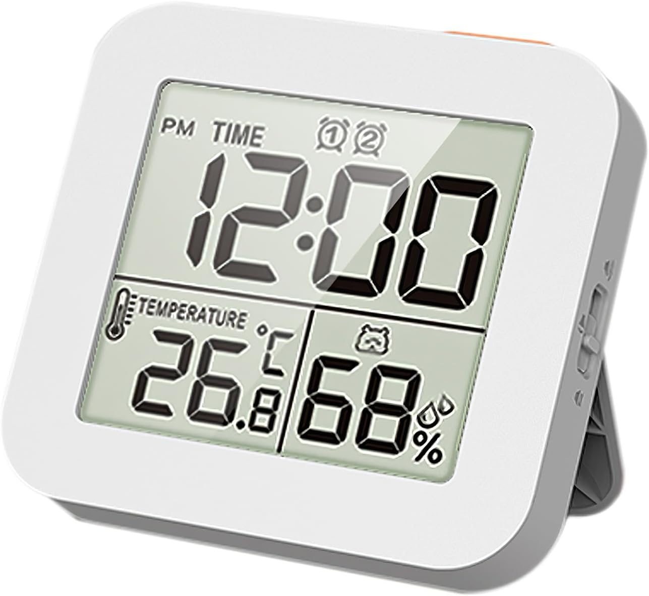 Kinberry Digital Shower Clock with Large LED Clear Display,Bathroom Clock Monitors Temperature in C/F and Humidity Countdown Function Bathroom Clock for Shower Cooking