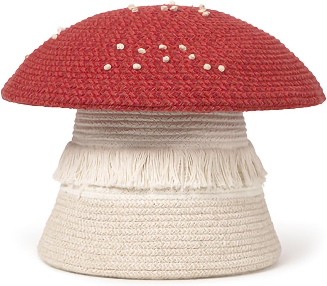 Lorena Canals Toy Basket for Children, Large Mushrooms, 38 x 38 x 33 cm