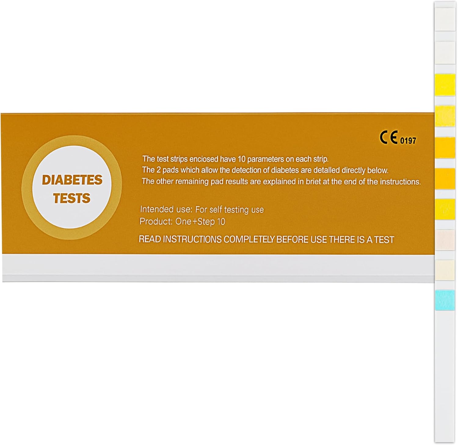 10 x Home Urine Diabetes Tests Each Strip Screens for Ketones & Glucose (5 per foil)