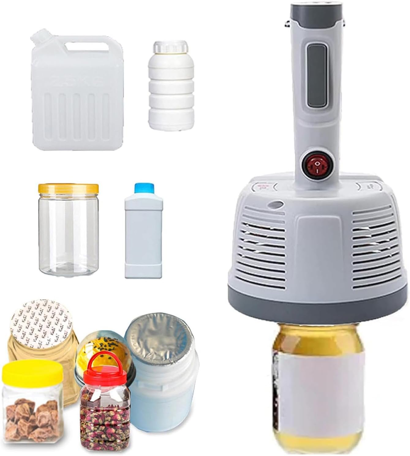 Handheld Induction Sealing Machine, Manual Aluminum Foil Sealer for Bottles, 3-Speed Adjustable 0.5-4s, 20-100mm Diameter
