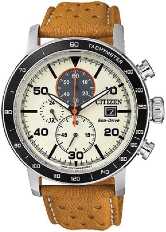 Citizen Men's Eco-Drive B612 Solar Chronograph Watch with Leather Strap WTCH-CA0641-16X