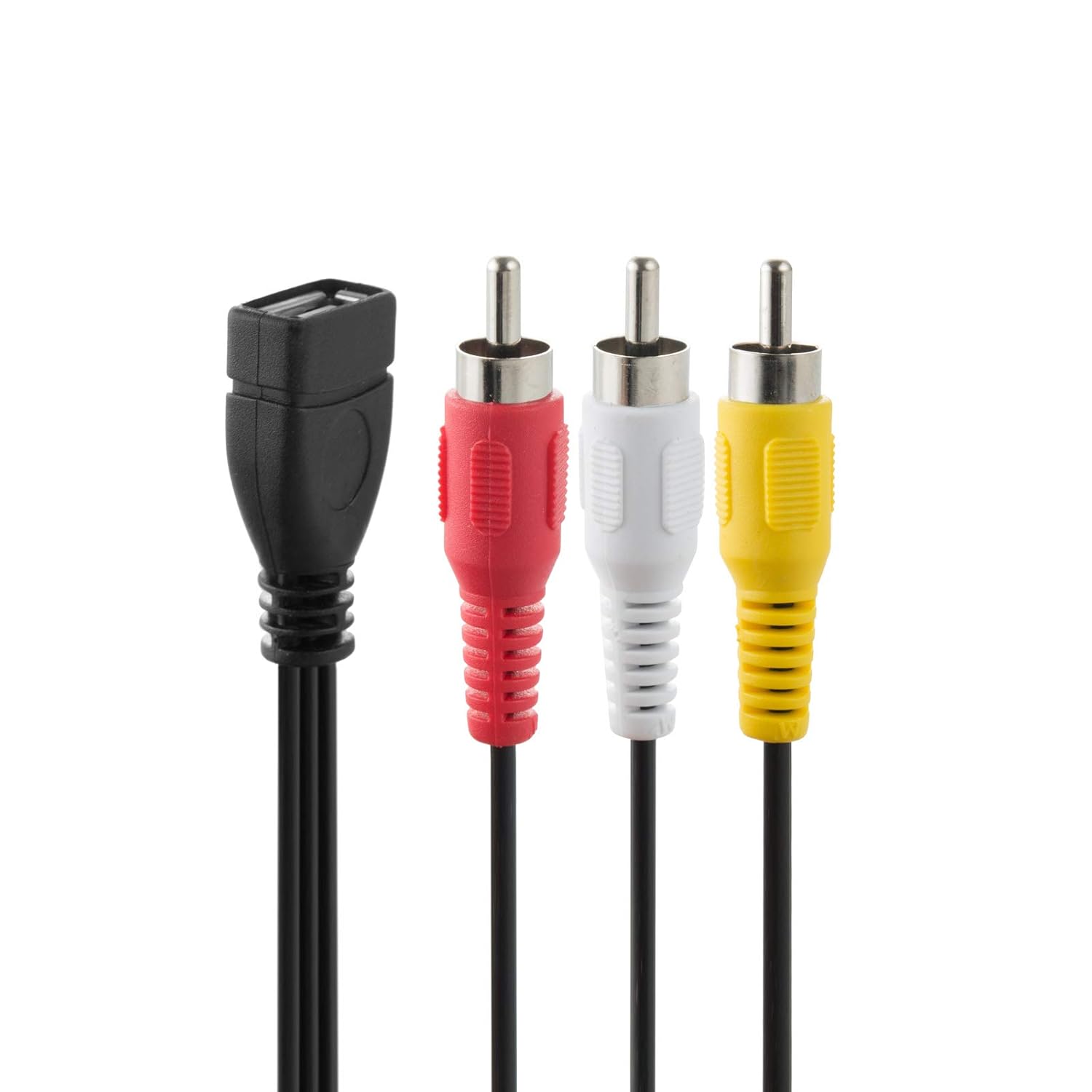Herfair USB to RCA Adapter Cable USB 2.0 A Female to 3 RCA Male AV Composite Cord Red White Audio Yellow Video Cable for DVDs, Digital Cameras, Camcorder Connecting TV/PC/Computer (5FT)