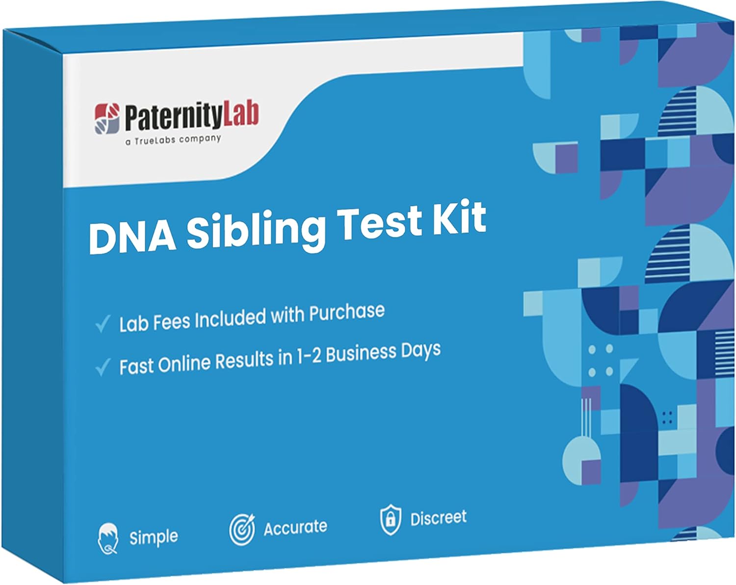 PaternityLab DNA Sibling Test - Lab Fees & Shipping Included - Results in 1-2 Days - at-Home Collection Kit for Full & Half Siblings
