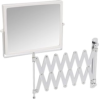 JERDON Two-Sided Swivel Wall Mount Mirror - Vanity Mirror with 5X Magnification & 30 inch Wall Extension - Model J2020C