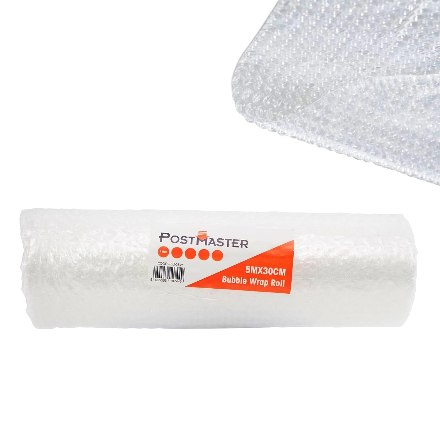 Postmaster Large Bubble Wrap Roll 300mm x 5m - Small Air Bubbles Packaging for Moving House & Packing Storage Boxes
