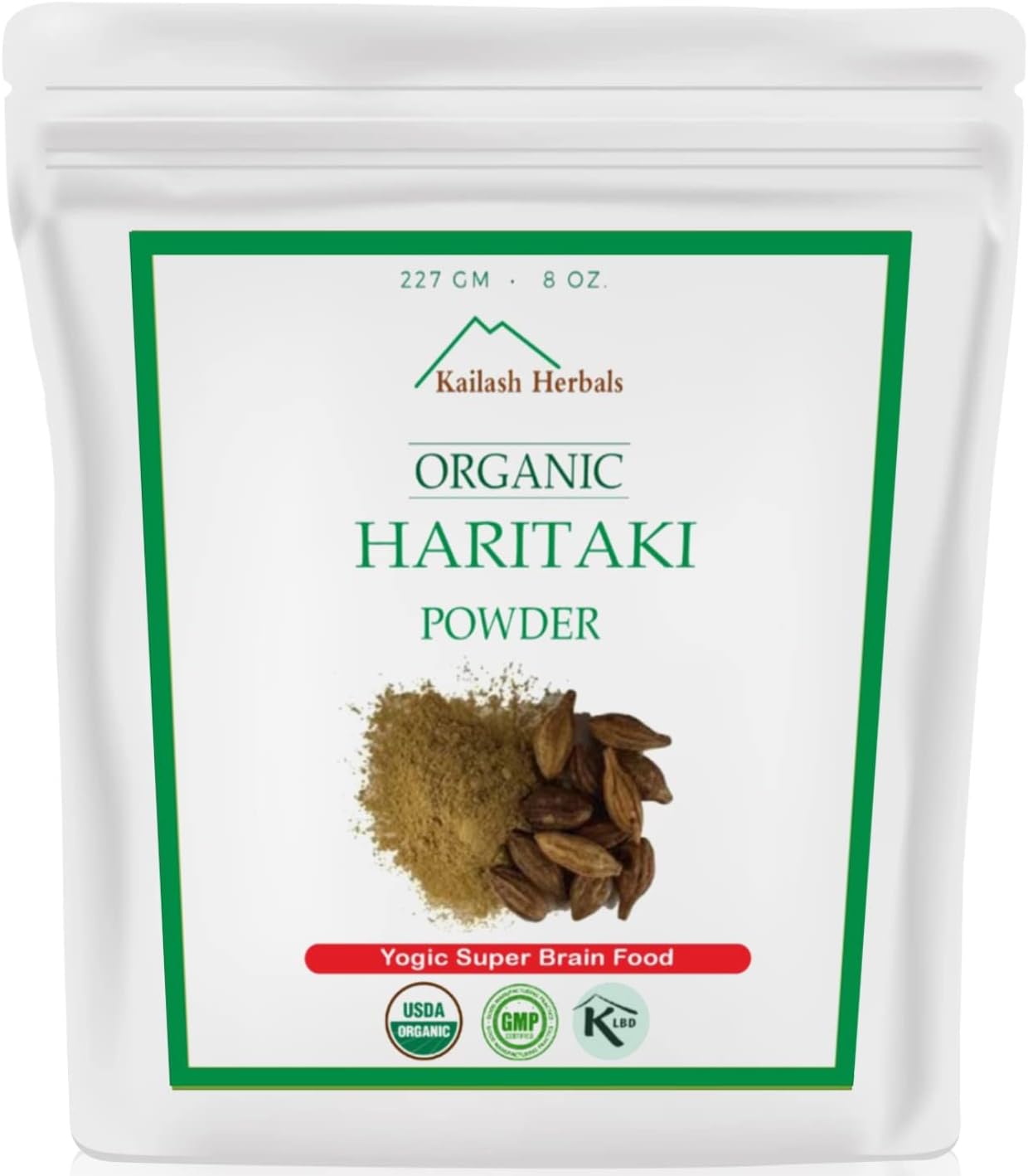 Organic Haritaki Powder USDA Certified Organic, 1/2 Pound - Terminalia chebula - Detoxification & Rejuvenation, Brain Function and Vitality