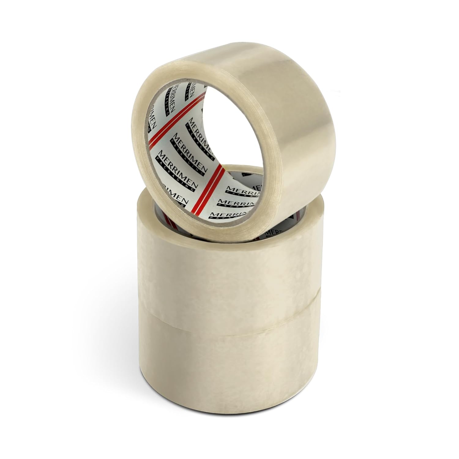 Merrimen Strong Heavy Duty Roll Pack Clear Packaging Tape | Secure Sticky Sealing Tape for Parcel Boxes, Moving Boxes, Large Postal Bags for long term storage | (48MM x 66M) (3 rolls, Clear)