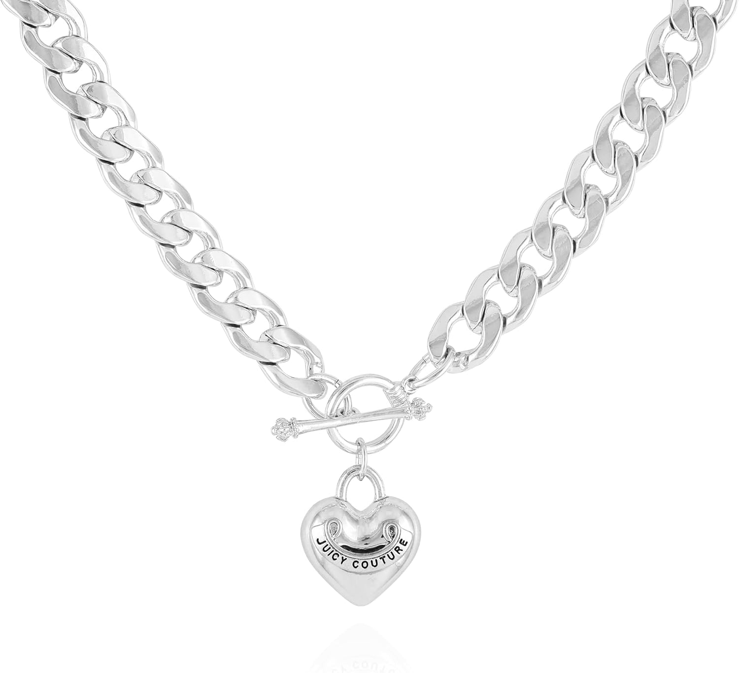 Juicy Couture Silvertone Heart Charm Necklace for Woman