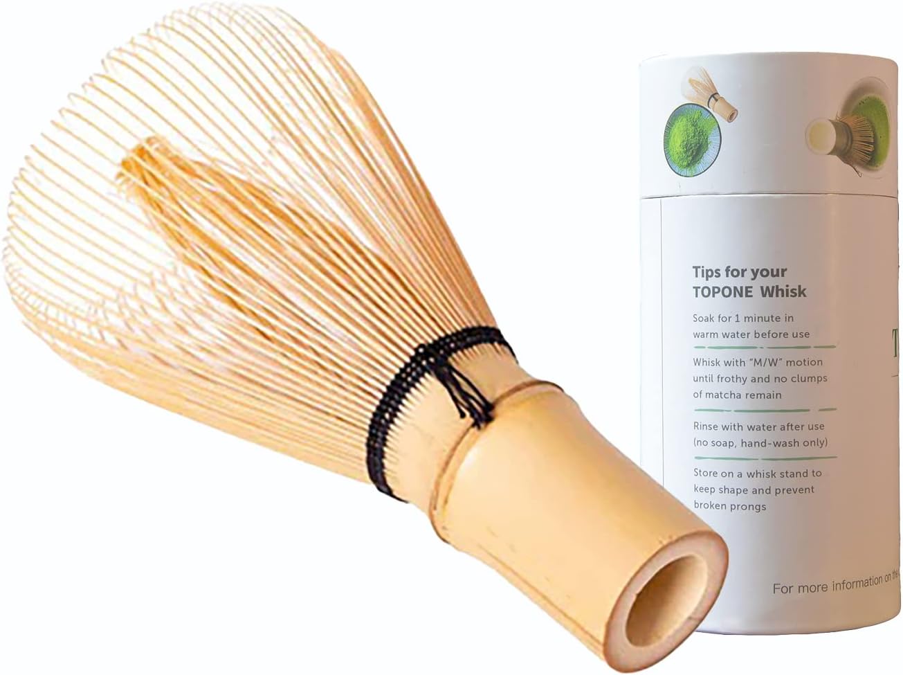 ARTDOU Golden Bamboo Matcha Green Tea Whisk Chasen, Matcha Stirrer Traditional Japanese Tea Whisk for Making Matcha Powder 茶道具 茶筌 茶筅 茶せん 100本立