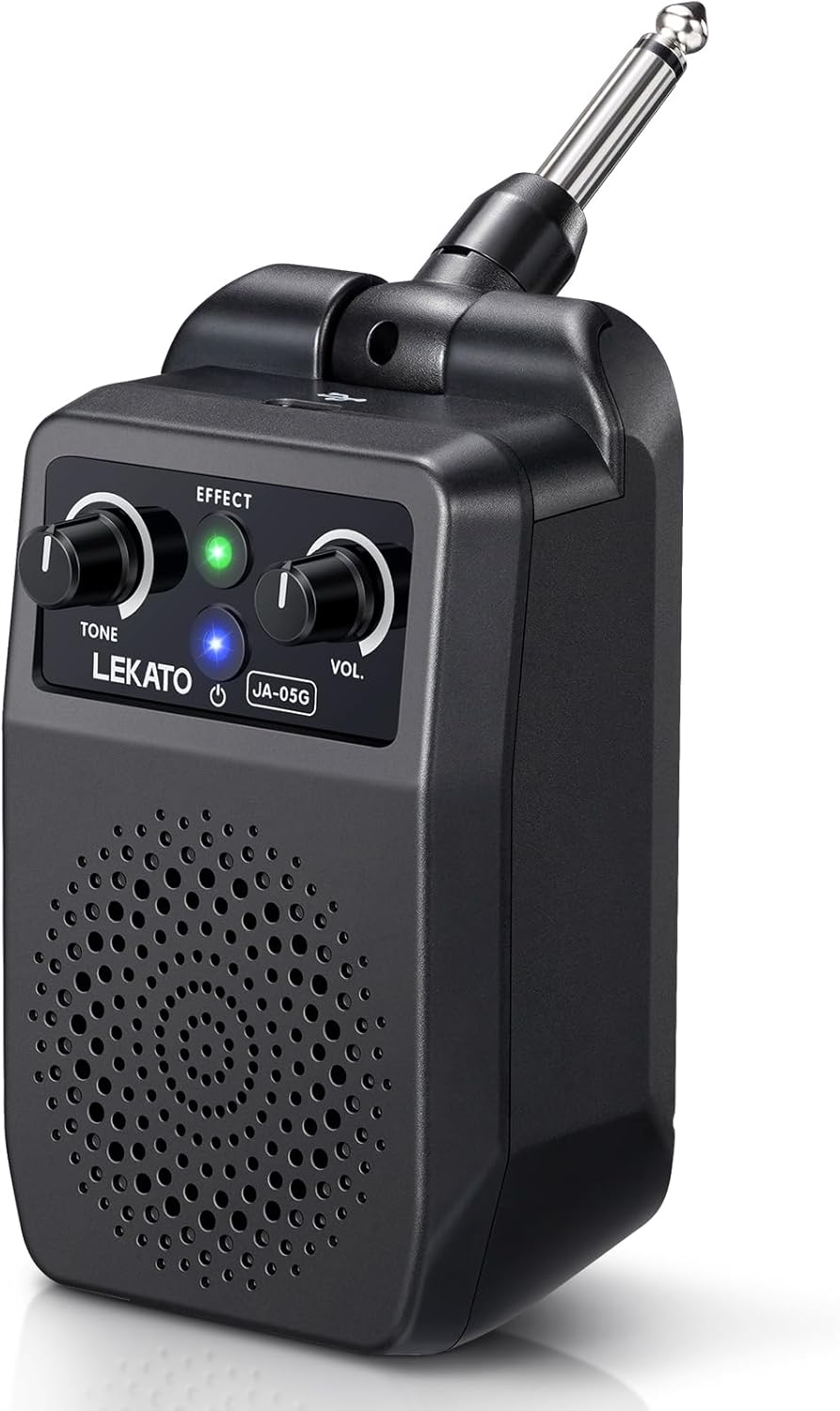 LEKATO Mini Electric Guitar Amp 5W, Portable Guitar Amp Bluetooth with Built-in 4 Effects, Clean Distortion Overdrive Reverb, Rechargeable Small Amplifier for Practice