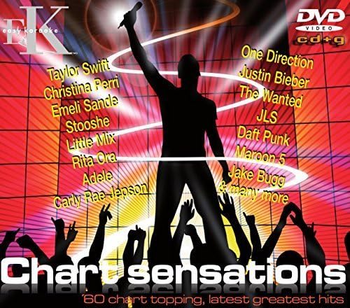 Karaoke Chart Sensations! CDG/DVD Disc Set by Easy Karaoke - 60 Chart Topping Hits including Taylor Swift; One Direction; Rita Ora and Many More! Also Includes Free "Happyhits" CD+G disc with 14 of the years hotest karaoke hits by Various