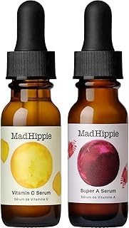 Mad Hippie Travel-Size Skin Care Set – Skin-Brightening Vitamin C Face Serum + Skin-Firming Super A Retinol Serum, Day & Night Dual Pack, 0.5 Fl Oz Ea (2 Piece Set)