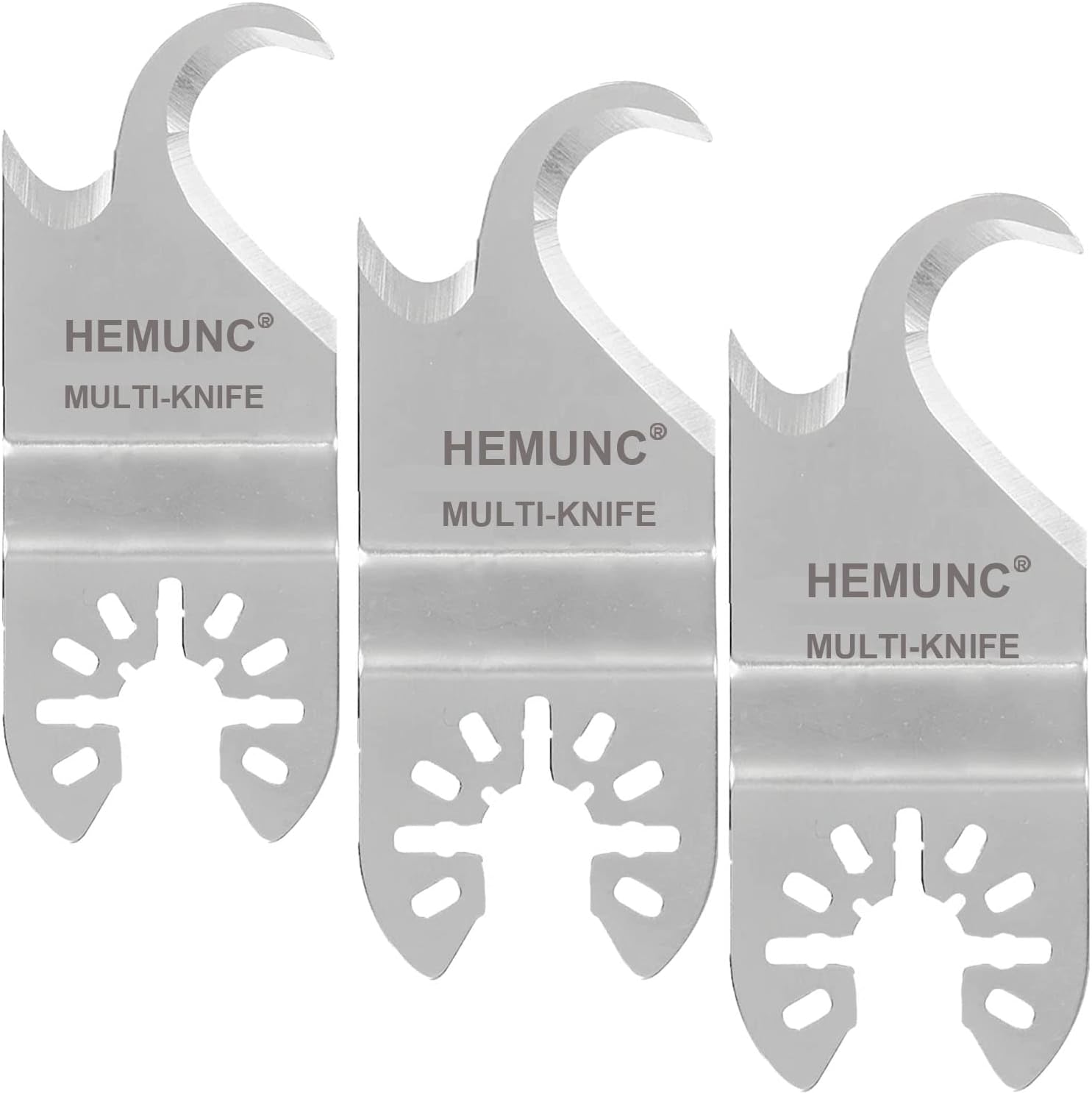 3PCS Oscillating Multitool Saw Blades, Oscillating Multi Tool Hook Knife Blade for Cutting Roofing Shingles, PVC Carpet, and Cardboard, Fit Dewalt Milwukee Rockwell Bosch Dremel Ryobi Ridgid