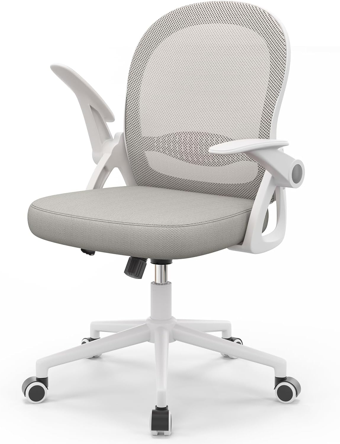 naspaluro Home Office Chair Ergonomic Desk Chair Swivel Computer Chair Mid-Back Mesh Chair with Flip-up Armrests and Lumbar Support for Home/Office - Gray