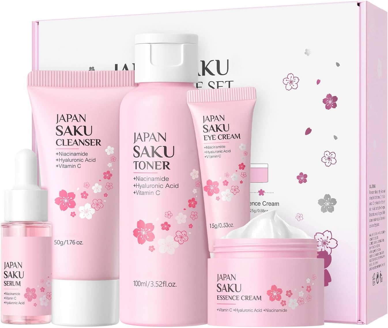 Skin Care For Teenage Girls,Sakura Skincare Set (Sakura-5PCS)