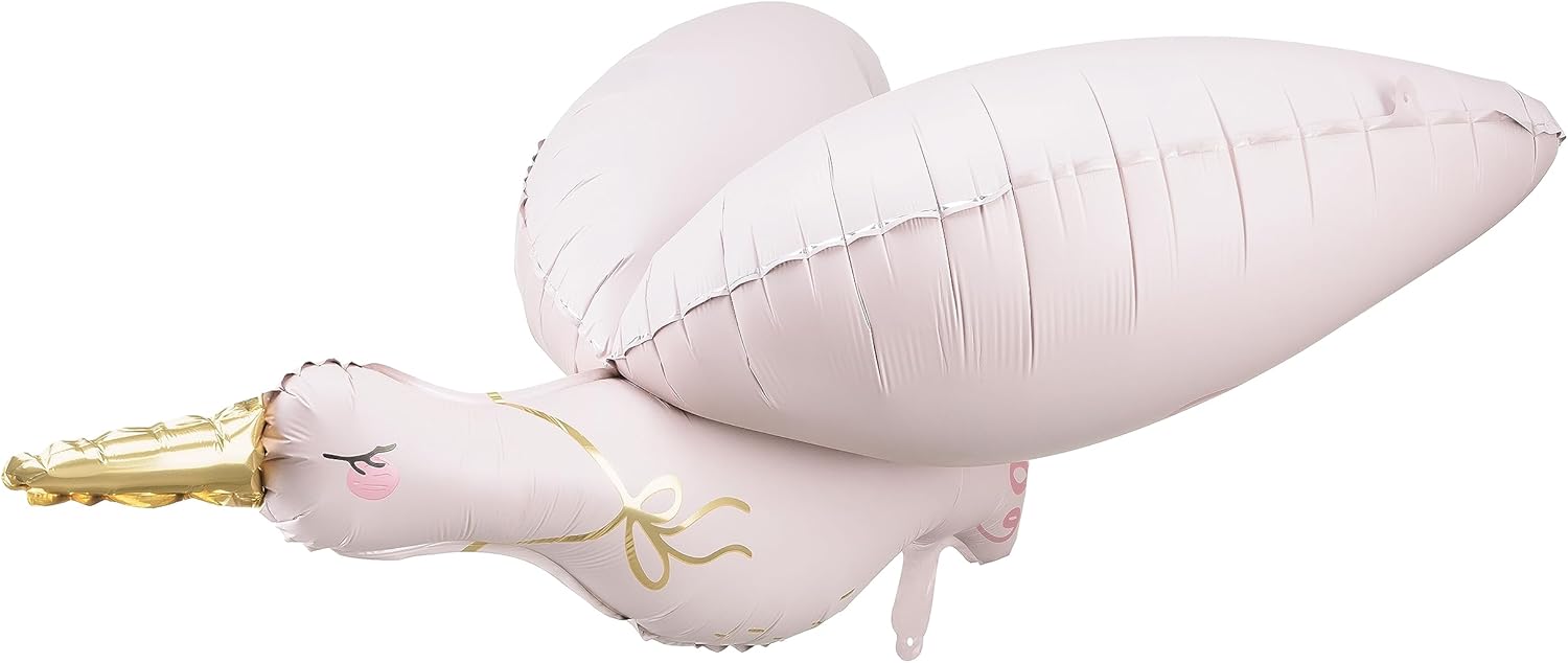 Party Deco Stork Foil Balloon 103 x 60 cm Light Pink