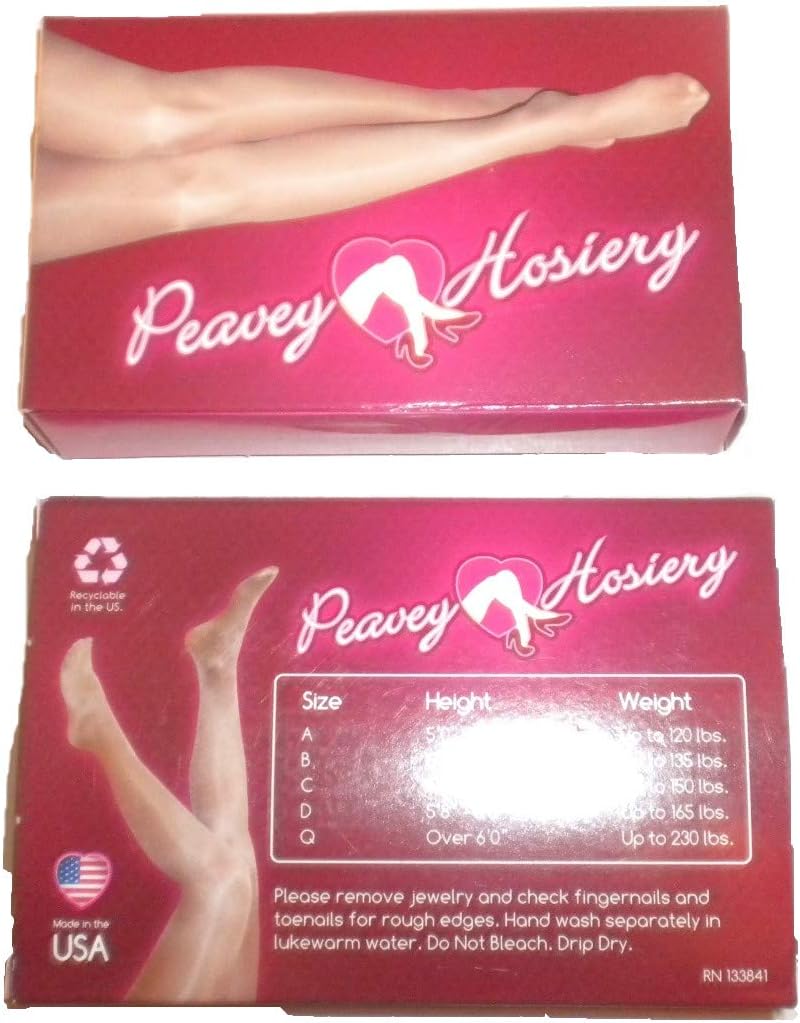 Peavey Light Support Toeless Suntan Pantyhose D