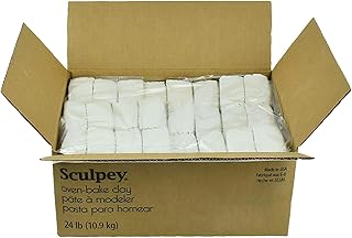 Original Sculpey White, Non Toxic, Polymer clay, Oven Bake Clay, 24 pounds Bulk Pack great for modeling, sculpting, holiday, classrooms, camps, DIY and school projects. Great for all skill levels