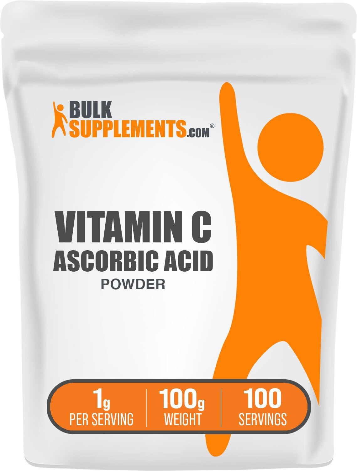BulkSupplements.com Ascorbic Acid Powder | Vitamin C Supplement, 1g per Serving, 100g