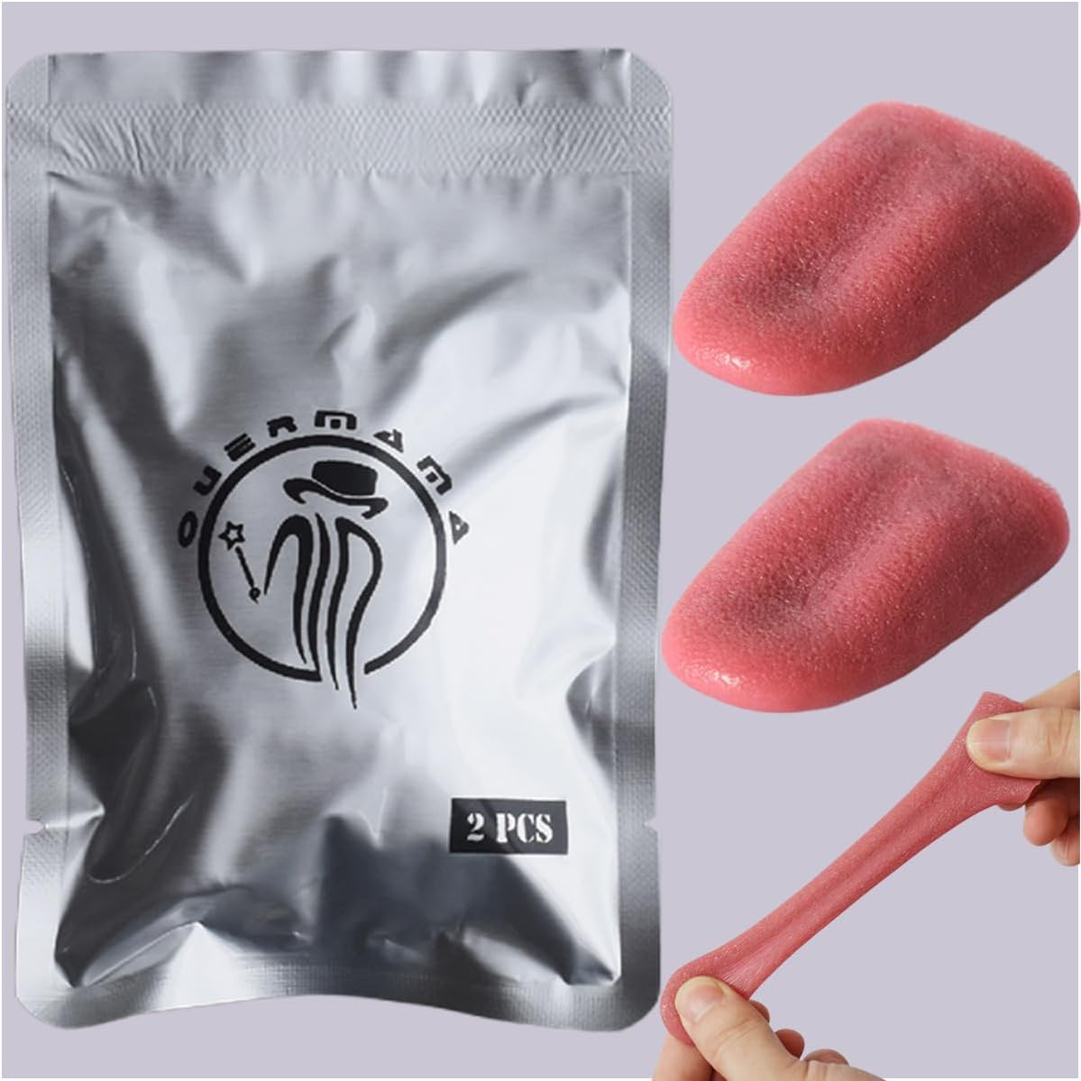 OUERMAMA 2 Pcs Halloween Fake Tongue False Tongue Horrific Tongue Prop Tricks Tongue Toys,Prop Tricks Tongue Toys,Realistic Fake Tongue, Comedy Magic Trick Accessories