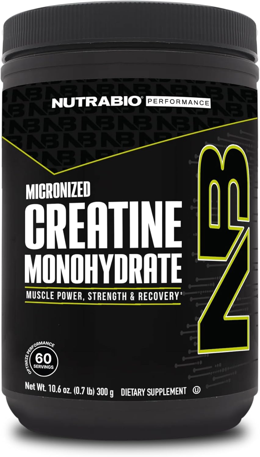 NutraBio Pure Micronized Creatine Monohydrate Powder Supplement, Unflavored, (300 g) - Supports Bulk Muscle Energy, Recovery, and Strength - HPLC Tested Creatine Powder Supplement for Men and Women