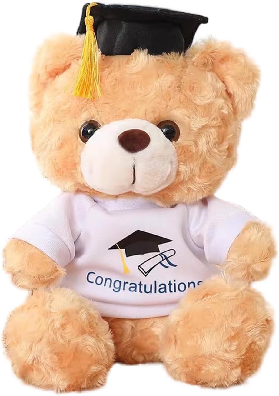 Graduation Bear,Graduation Plush,9” / 23cm Graduate Teddy,Stuffed Animal Bear Stuffed Animal Graduation with Hat,for Girls Boys Presents High School College (style G)