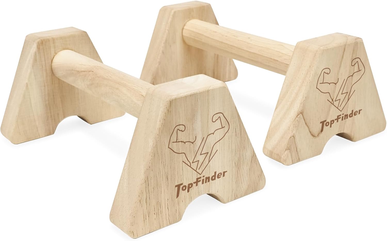 Topfinder Wooden Parallettes, Push Up Bar Calisthenics Press Up Handles L Sit Bars Handstand Blocks Gymnastics Equipment