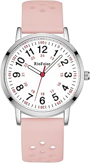 Nurse Watch for Nurses,Nursing Students,Medical Professionals,Doctors,with Variety Colors,Second Hand and 24 Hour,Soft Breathable Colour Silicone Band.Easy to Read Waterproof Watch.