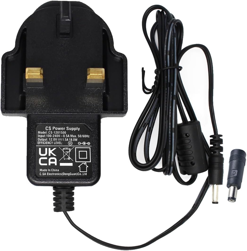 Security-01 AC to DC 12V 1.5A Power Adapter Supply, Plug UK 3.5mm x 1.35mm with 5.5mm x 2.1mm Tip, for CCTV Cameras