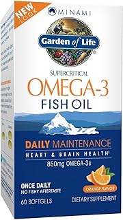Garden of Life EPA/DHA Omega 3 Fish Oil - Minami Natural Brain Function, Heart and Mood Supplement, 60 Softgels