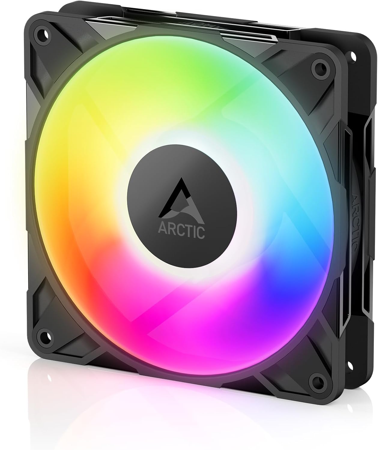 ARCTIC P12 Pro A-RGB - Powerful Premium Fan, 120 mm PWM Fan with Y-Cable Splitter, 600-3000 rpm, 0 rpm <5% PWM, 5V Digital RGB, Fluid Dynamic Bearing, 4-Pin - Black