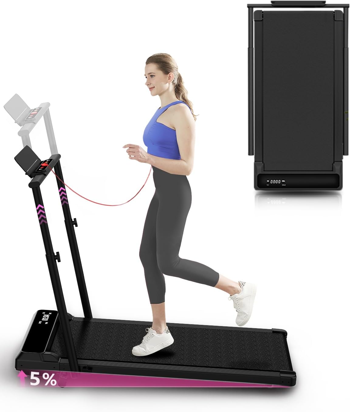 Walking Pad Treadmill Under Desk,Walking Pad for Office Home,Portable Mini Treadmill,2 in 1 Walking Jogging with Remote Control, LED Display