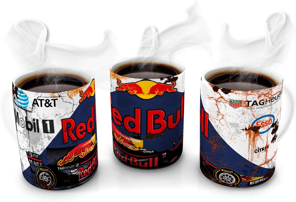 Mugtime (TM) - Inspired by Red Bull F1 Formula One Oil Can car Coffee Tea Mug Ceramic Cup - 330ml 11oz