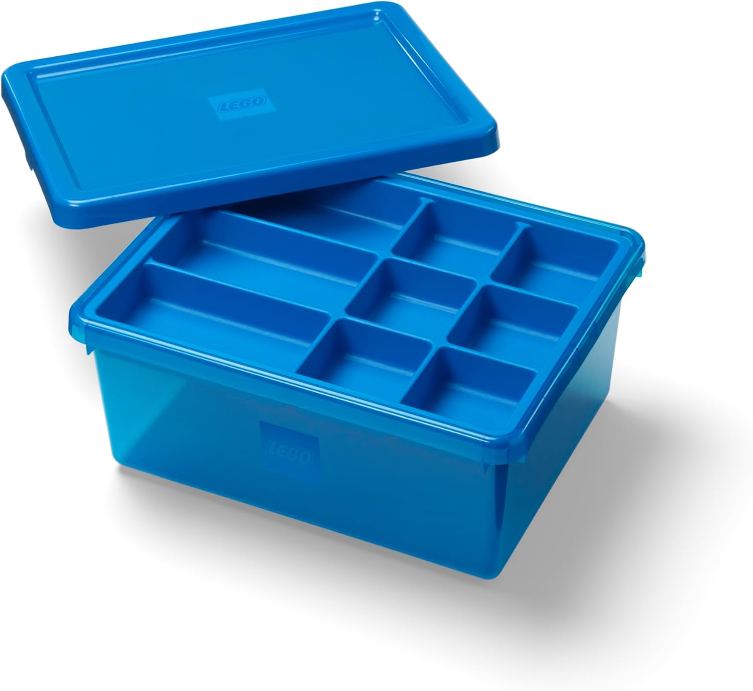 Room Copenhagen LEGO Sort & Store Medium Blue – 17.7L Durable Storage Box Organizer with Removable Dividers for Bricks, Mini-Figures & Accessories