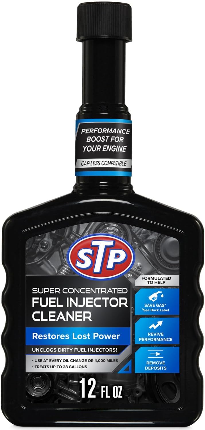 STP Super Concentrated Fuel Injector Cleaner, Injector Cleaner Unclogs Dirty Fuel Injectors and Restores Lost Power, 12 Oz