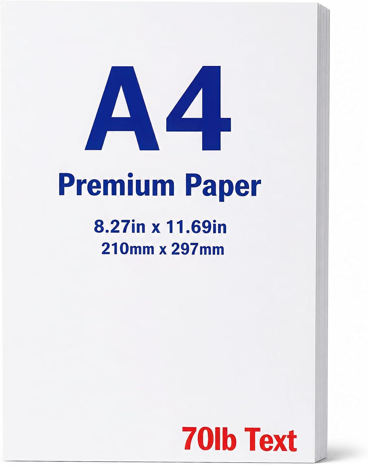 Premium A4 Printer Paper 8.27" x 11.69" 28lb Bond(70lb Text/105gsm) Bright White Smooth A4 Copy Paper for Inkjet/Laser Printers, Professional Documents, Letters, Resumes, Invoices & Reports 400 Sheets
