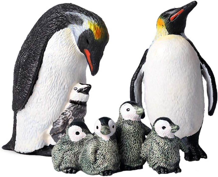 JOKFEICE Penguin Toys - 3pcs Realistic Animal Figurines - Plastic Arctic Animals for Christmas New Year - Early Educational Birthday Party Favors Cake Topper Gift for Kids