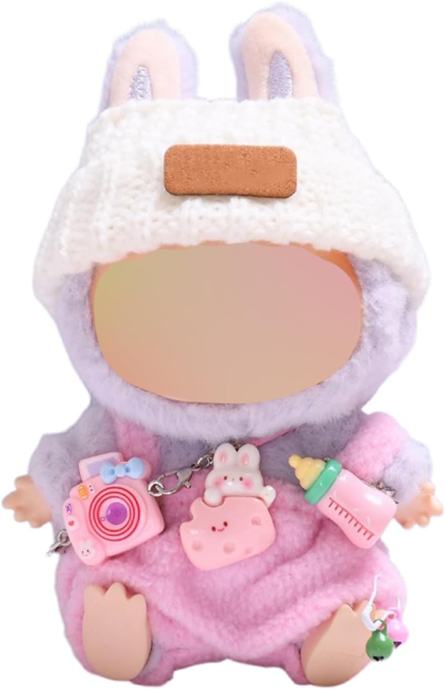 Clothes for LABUBU, Clothes Set for labubu Dolls, Doll Clothes Suitable for labubu Dolls Accessories (NO Doll) (Pink)