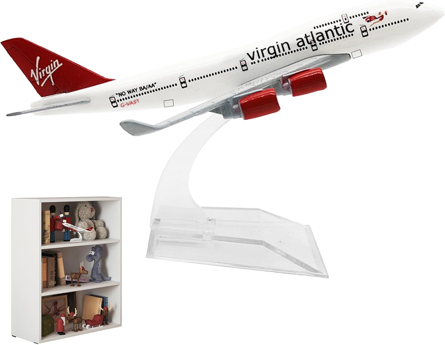 1:400 Scale Diecast Planes Plane Model Collection Virgin Atlantic 747 with Stands, Alloy Metal Model Airplane for Display, Display Aircraft Model Planes Toy for Collectible Aviation Enthusiast Gift