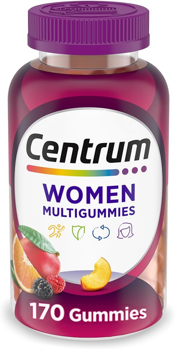 Centrum Multivitamin for Women, Multivitamin/Multimineral Supplement with Iron, Vitamin D3, B Vitamins and Antioxidant Vitamins C and E, Gluten Free, Non-GMO Ingredients - 250 Count
