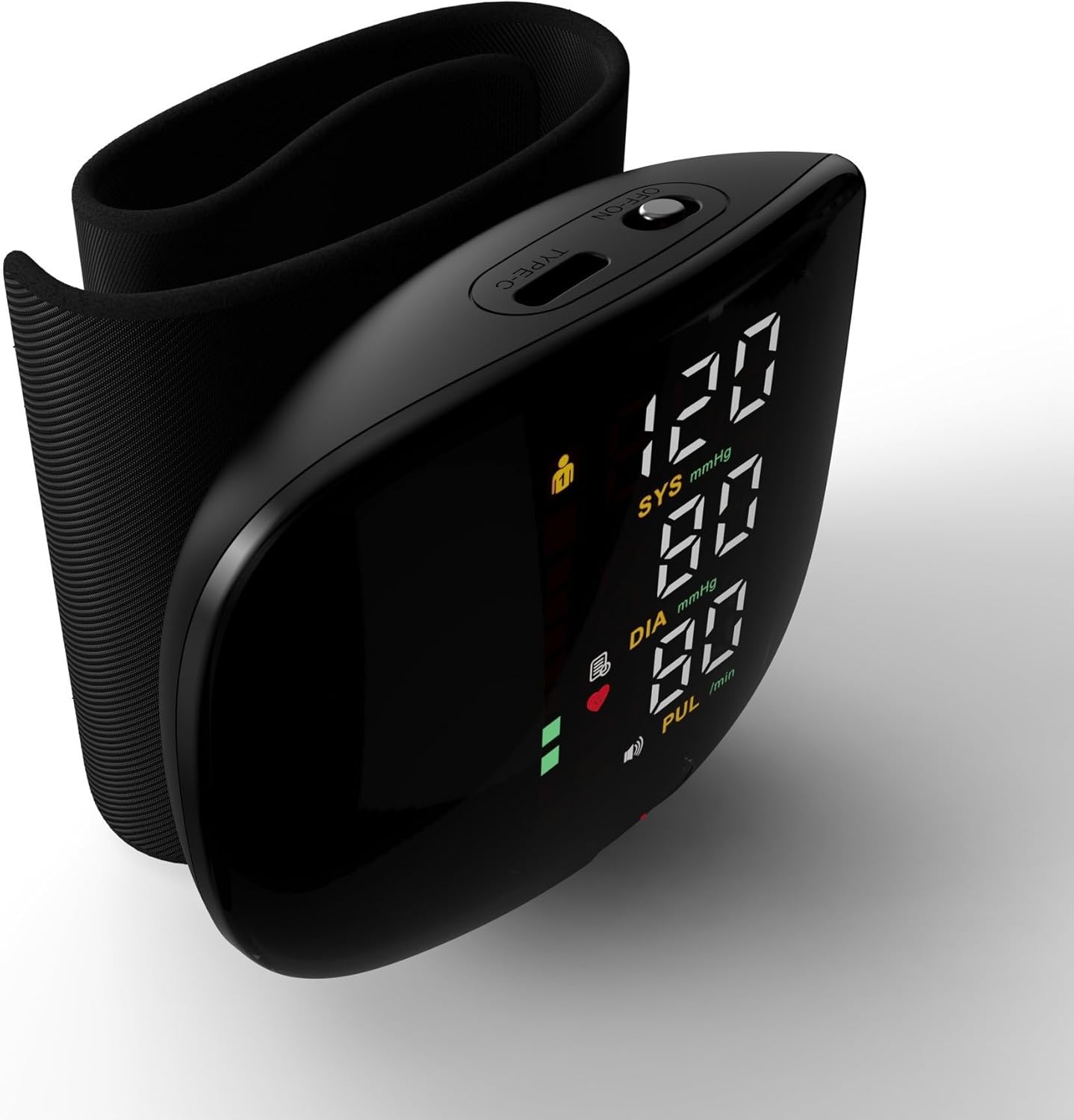 CLIUNT Wrist Blood Pressure Monitors, Portable Blood Pressure Machine with Large Cuff, Touch Screen Large Screen& Automatic Voice & 3-Color LED Backlight for Home Office Travel Use