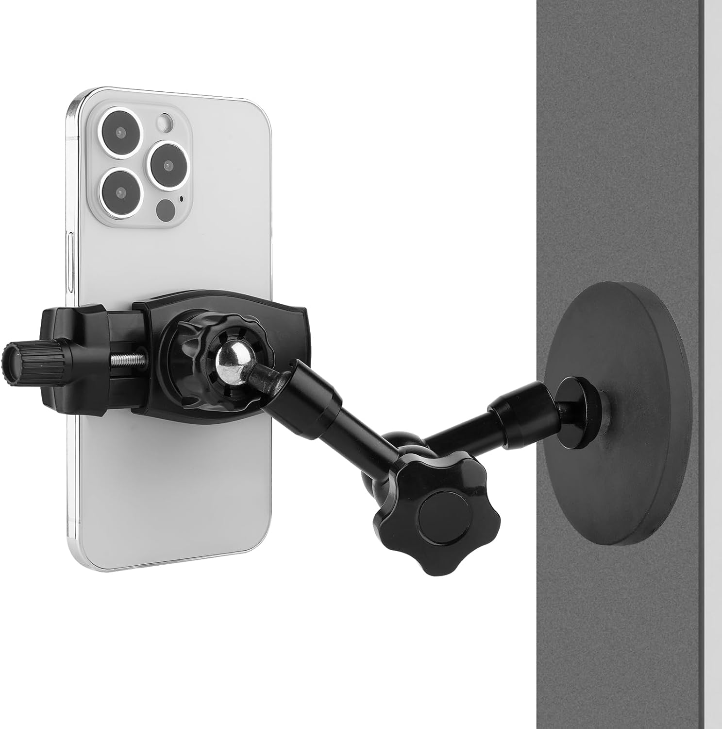 Magnetic Phone Holder,Heavy Duty Phone Mount for Truck/Tractor/Forklift/Boat/Motor Vehicles,Fit 3.5~7.5" iPhone/Nexus/Smartphone,360°Adjustable Arm 3.46" Magnetic Base