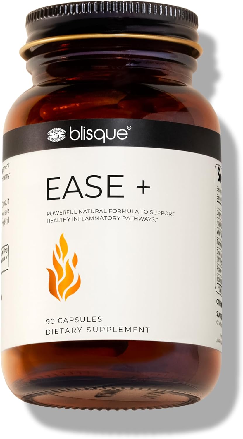Blisque – Natural Inflammation Health Supplement Complex for Healthy Inflammatory Response | Doctor-Approved | with Turmeric Curcumin, Ginger Root, and Boswellia | 90 Capsules | Vegan and Non-GMO