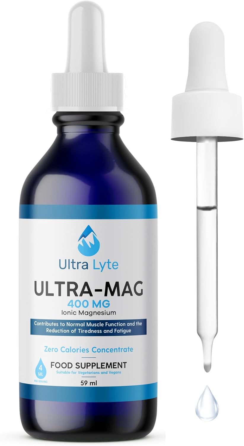 Ultra Lyte Ultra Mag Ionic Magnesium Supplement – 59 ml Food Supplement – Concentrated 400mg Liquid Minerals – Reduce Tiredness & Fatigue – Supports Electrolyte Balance & Muscle Function