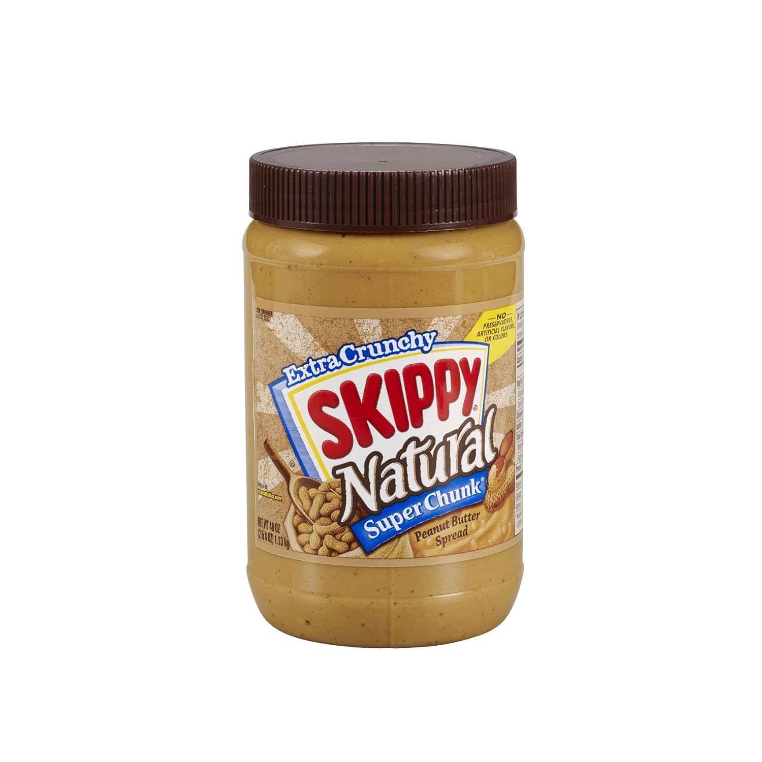 Skippy Natural SUPER CHUNK Peanut Butter Spread, 40 Ounce