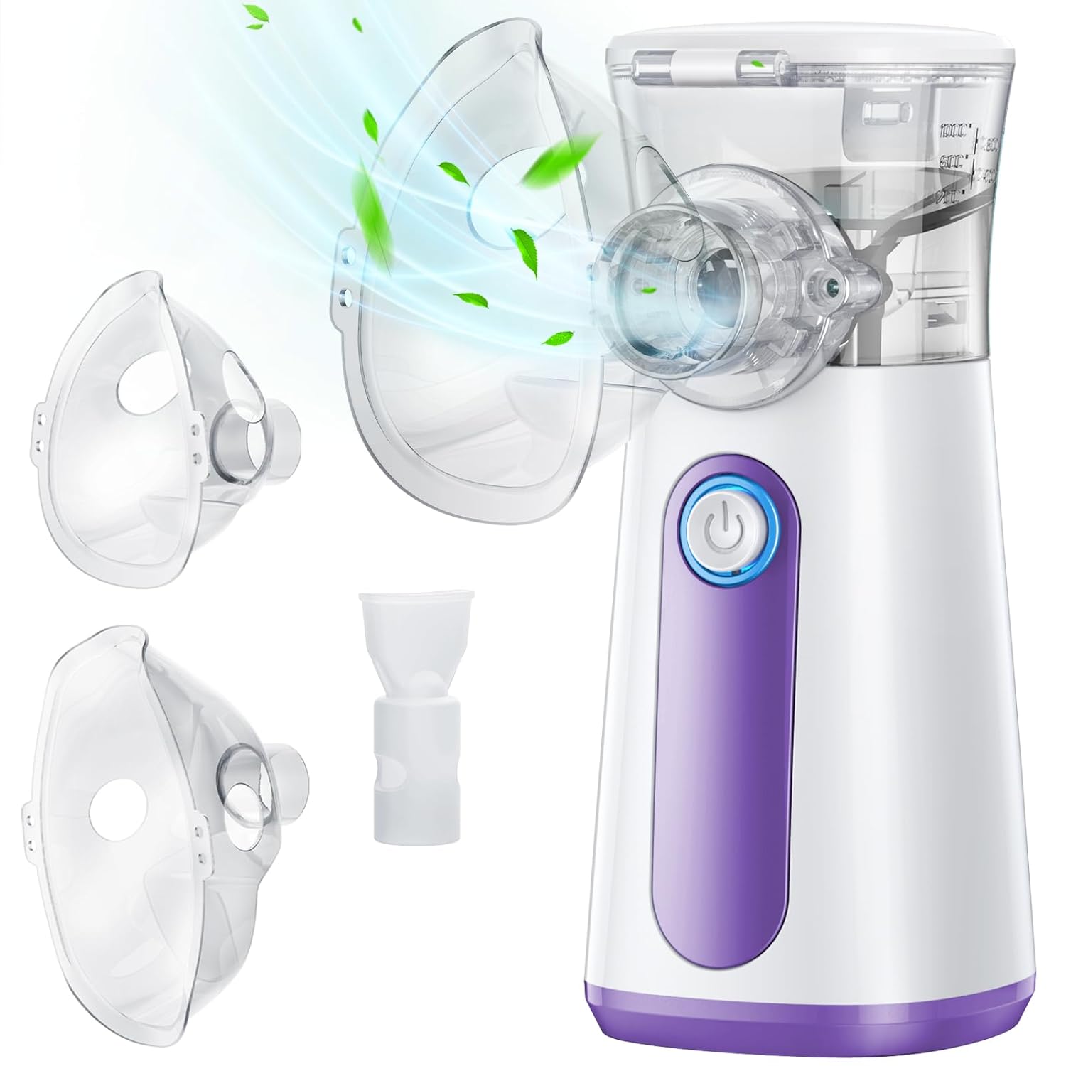 Compact Portable Nebulizer, Mesh Nebulizer, Auto-Cleaning Handheld Nebulizer, Two Ways to Use for Adults and Children with Respiratory Problems, for Home, Office, Outdoor
