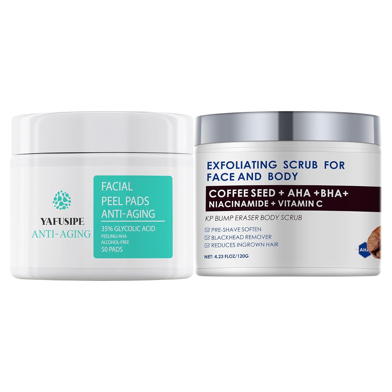 Glycolic Acid Pads 35% AHA Facial Resurfacing Pads Exfoliating Face Wipes Peel Pads Brightening Exfoliant Pads for Face KP Bump Eraser Body Scrub Ingrown Hair Keratosis Pilaris Treatment