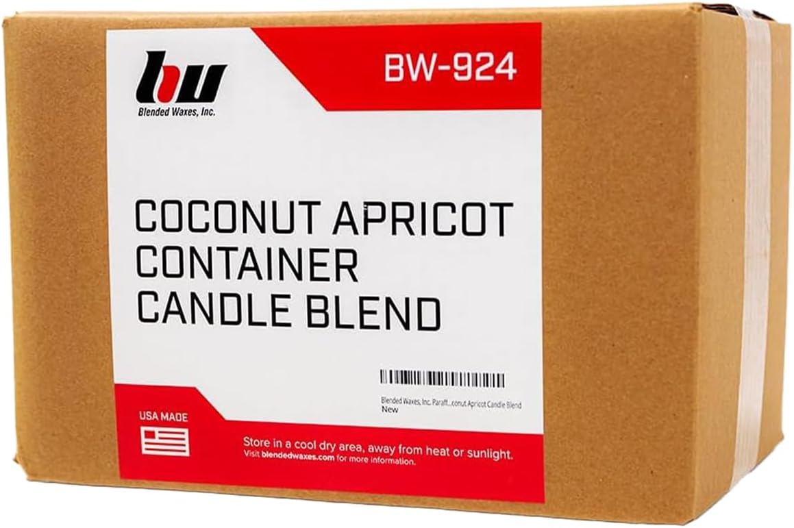 Blended Waxes, Inc. Coconut Apricot Wax for Candle Making, Nature-Sourced Single Pour Coconut Apricot Blend, Premium Scent-Absorbent Wax for Candle Making 10 lb Pastilles