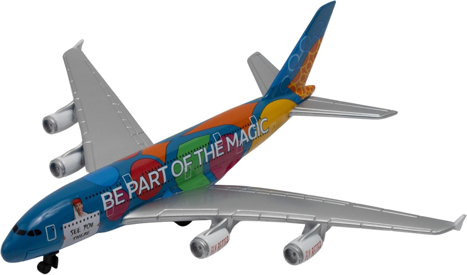 Daron Collectible Toy - Emirates Arlines A380 Double-Decker Flagship Airplane - Die-Cast Metal Model Airplane with Plastic Parts, for Children Ages 3+