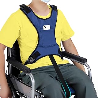 AOSSA Wheelchair Seat Belt, Safety Restraints for Elderly, Wheelchair Harness Adult Seatbelt Medical Hospital Straps Vest Soft Chest Lap Buddy Chairs Seniors Disable Patients Prevent Sliding